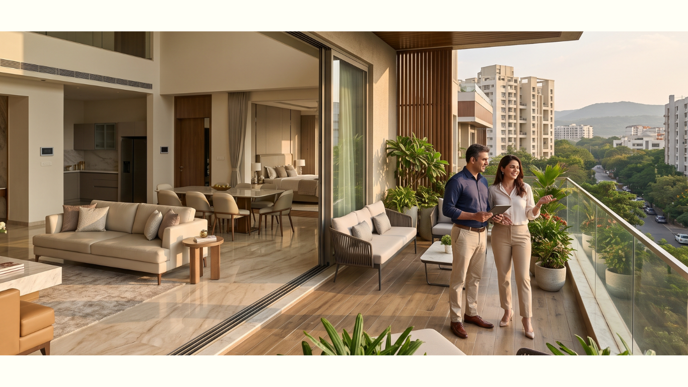 Private luxury balcony in Reverie at aundh pune.